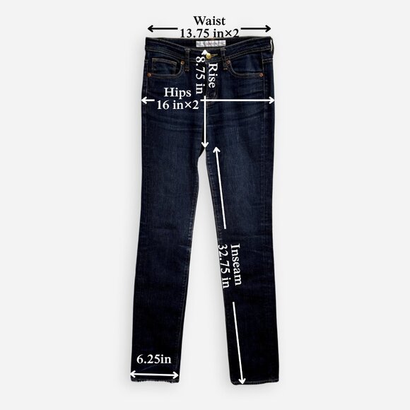 UNIQLO Mid Rise Straight Leg Jeans Dark Wash Size 23 Stretch 32.75 Inseam - Picture 7 of 7